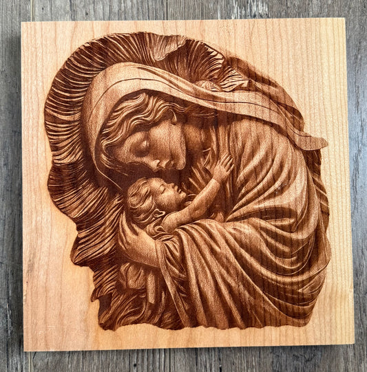 Cherry - 8 x 8 - Mary & Baby Jesus 3D